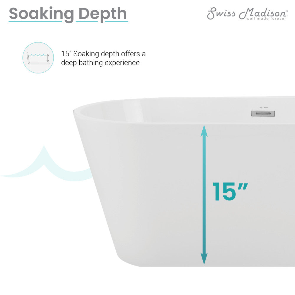 Claire 60" Freestanding Luxury Bathtub with ultimate comfort