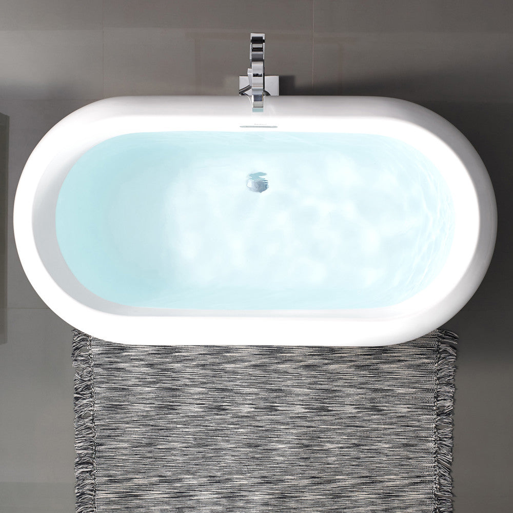 Experience Luxury with the Plaisir 63" Freestanding Bathtub: White Glossy Finish