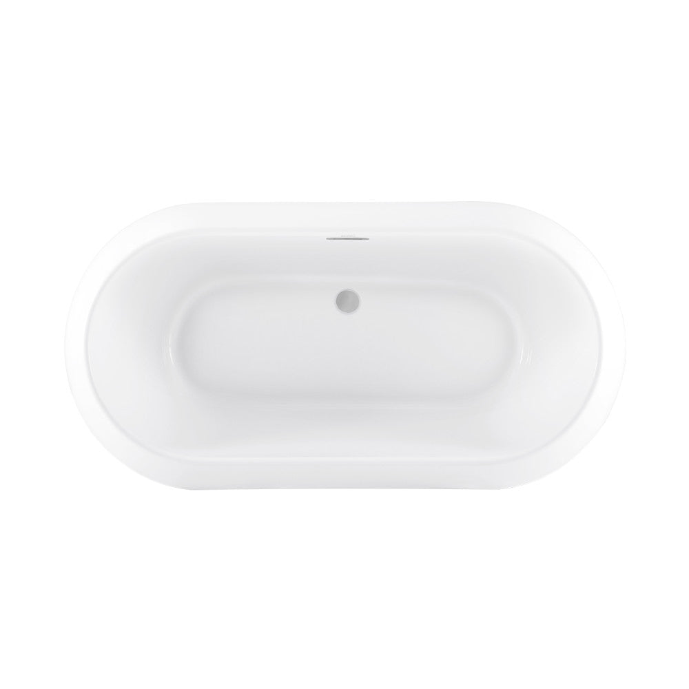 Experience Luxury with the Plaisir 63" Freestanding Bathtub: White Glossy Finish