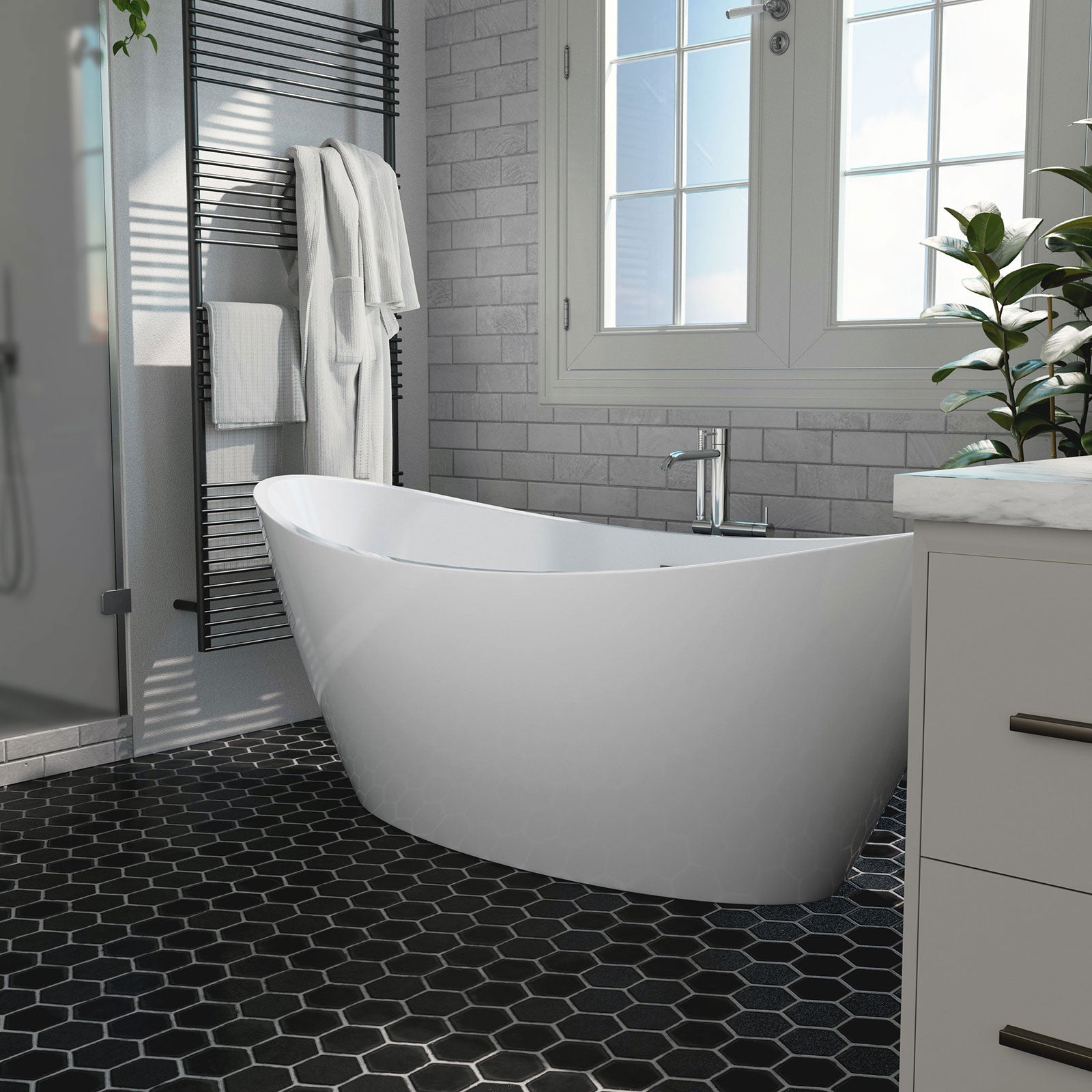 67FT1518 67 in. Soaking Freestanding Bathtub-6