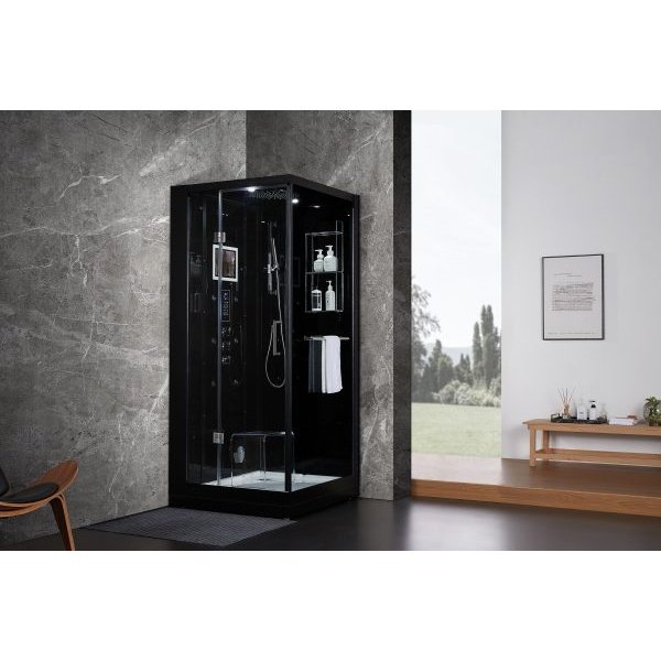 Maya Bath Black Platinum Arezzo Steam Shower - Left (203)