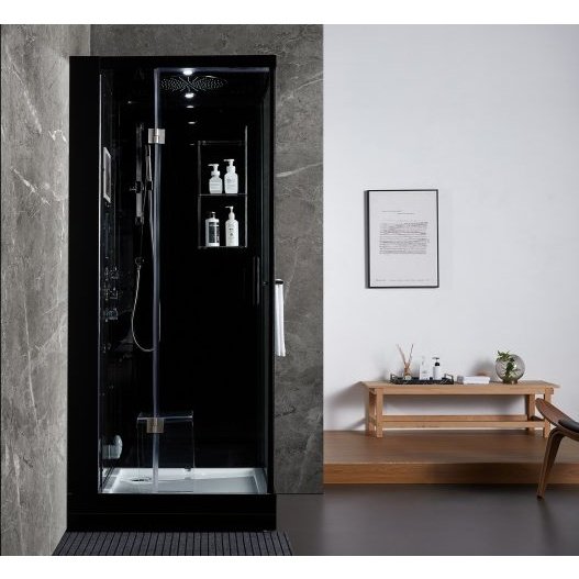Maya Bath Black Platinum Arezzo Steam Shower - Left (203)