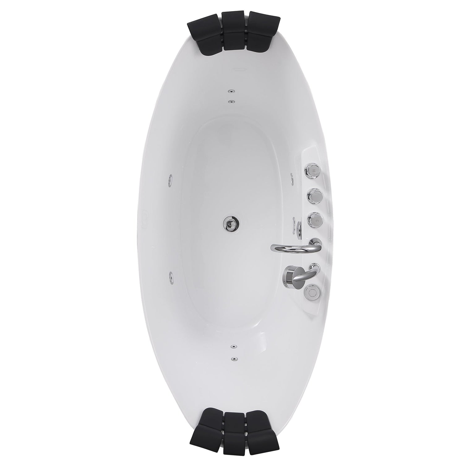 Empava-59AIS11-59" Freestanding Boat-shaped Whirlpool Bathtub with Center Drain-11
