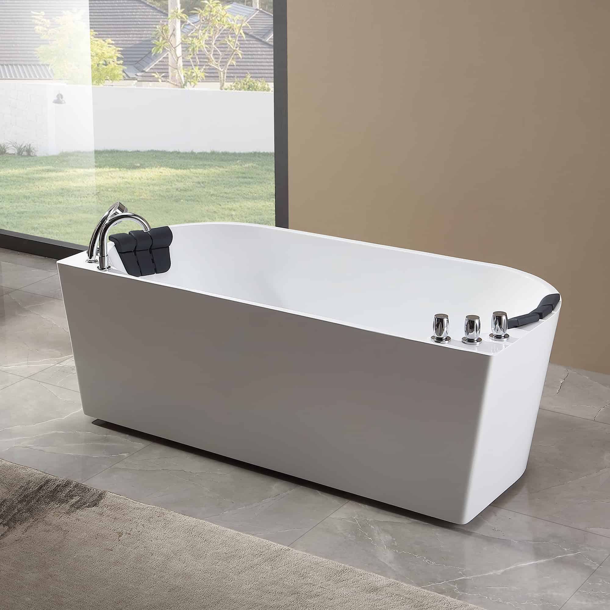 Empava-71AIS08-71" Freestanding Hydro Massage Whirlpool Bathtub with Center Drain-7