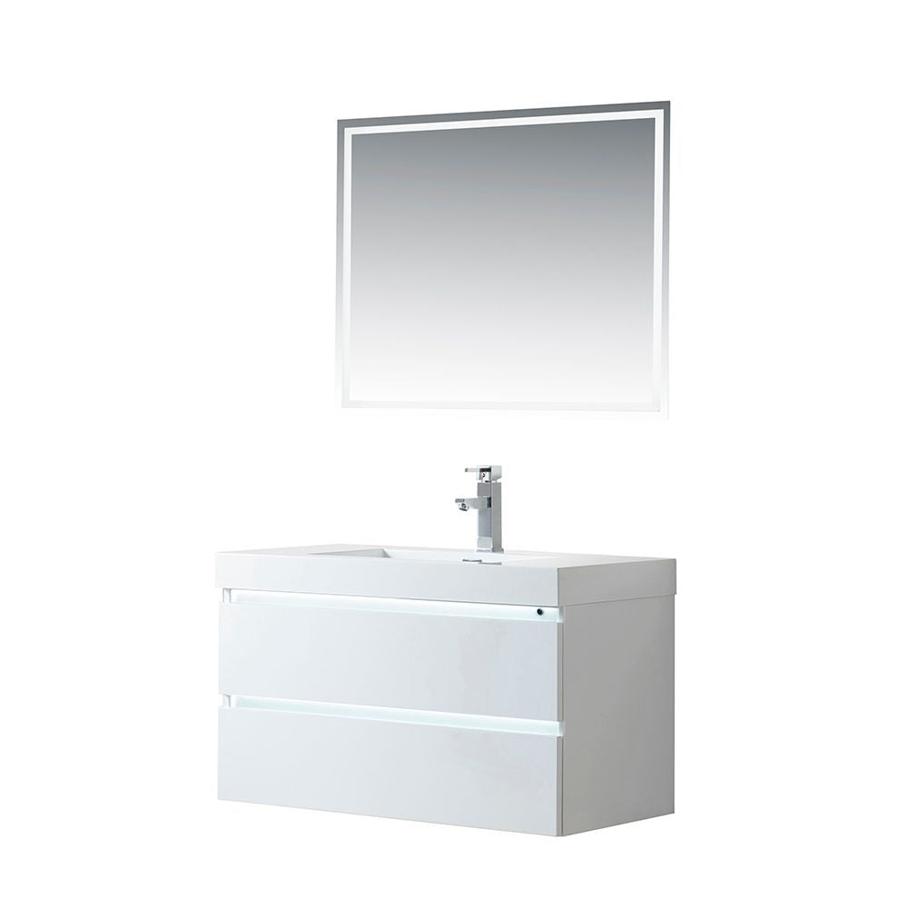 Annecy 36" Single Sink Wall-Mounted Bathroom Vanity Set 36" Wall-Mounted Bathroom Vanity