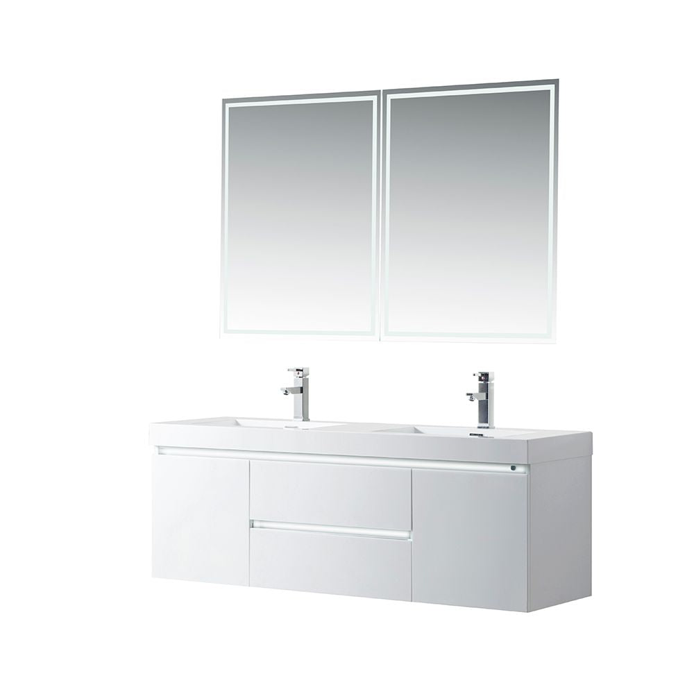 Annecy 60" Double Sink Floor-Standing Wall Mounted Bathroom Vanity Set 60" Double Sink Floor-Standing Vanity