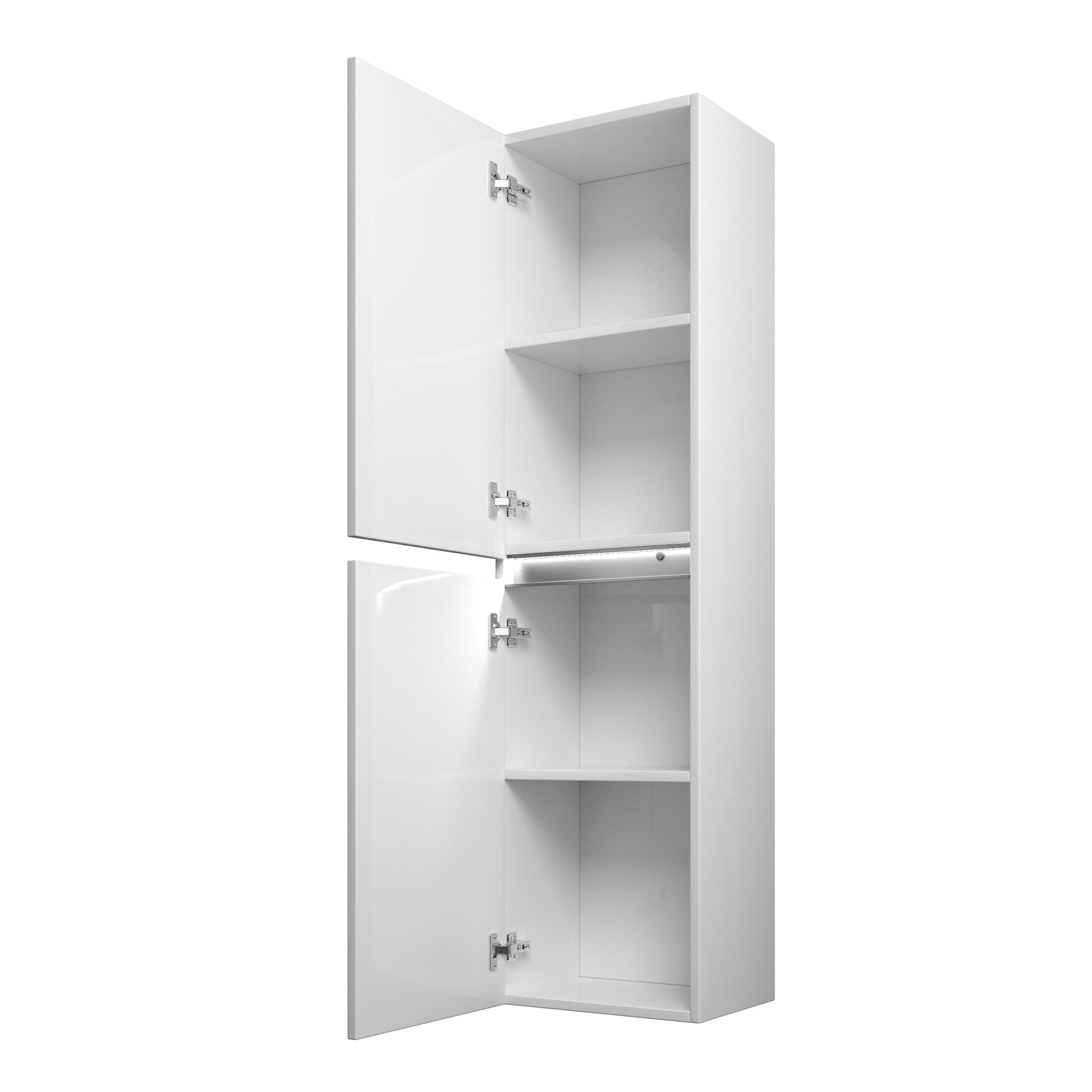 Annecy 16" x 59" H LED Light Wall Mounted Bathroom Vanity Cabinet Glossy Finish - HomeBeyond