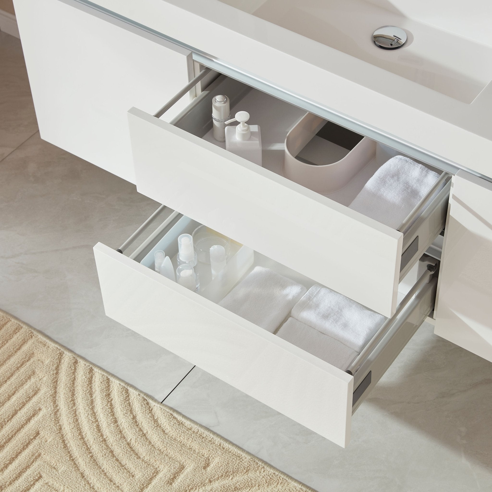 Annecy 60" Single Sink Wall-Mounted Bathroom Vanity Set - HomeBeyond