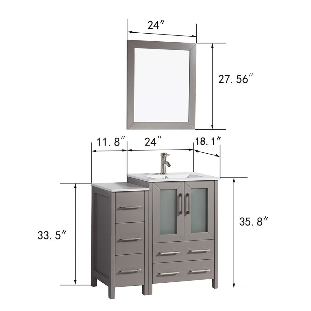 Brescia 36" Single Sink Modern Bathroom Vanity Combo Set - HomeBeyond