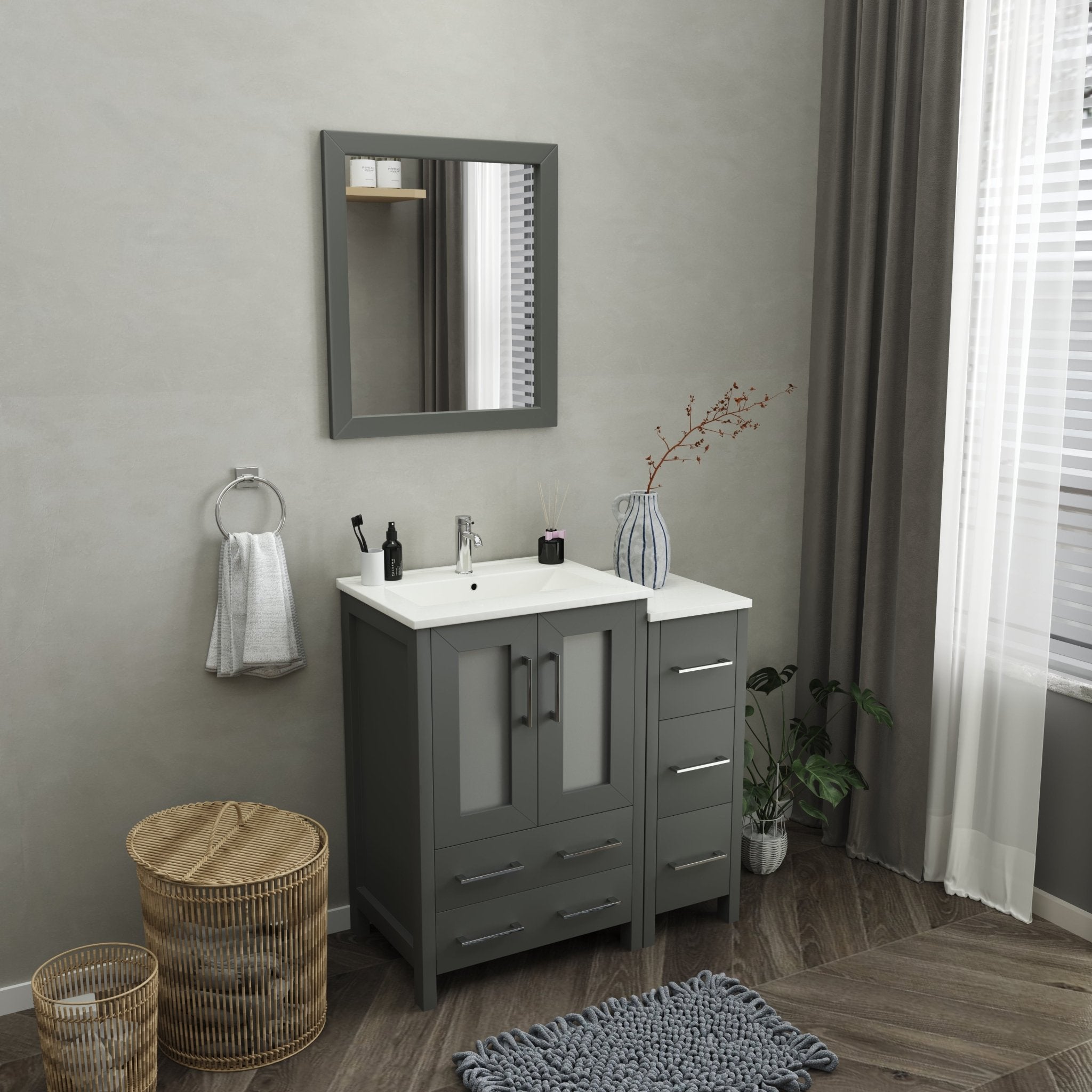Brescia 36" Single Sink Modern Bathroom Vanity Combo Set - HomeBeyond