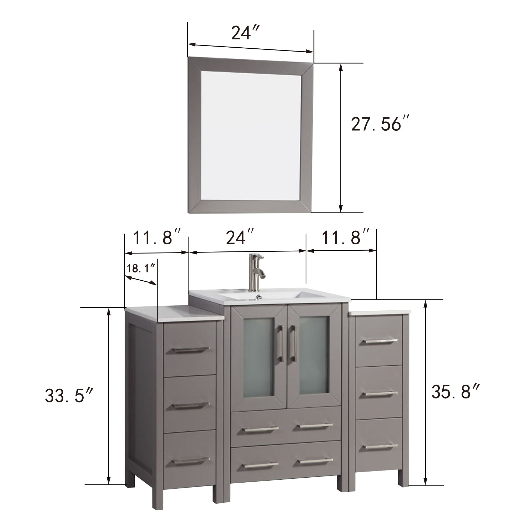 Brescia 48" Single Sink Modern Bathroom Vanity Combo Set - HomeBeyond
