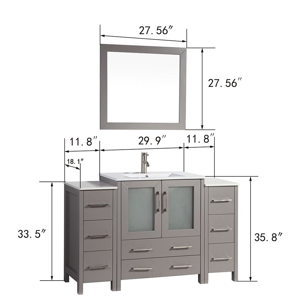 Brescia 54" Single Sink Bathroom Vanity Combo Set - HomeBeyond