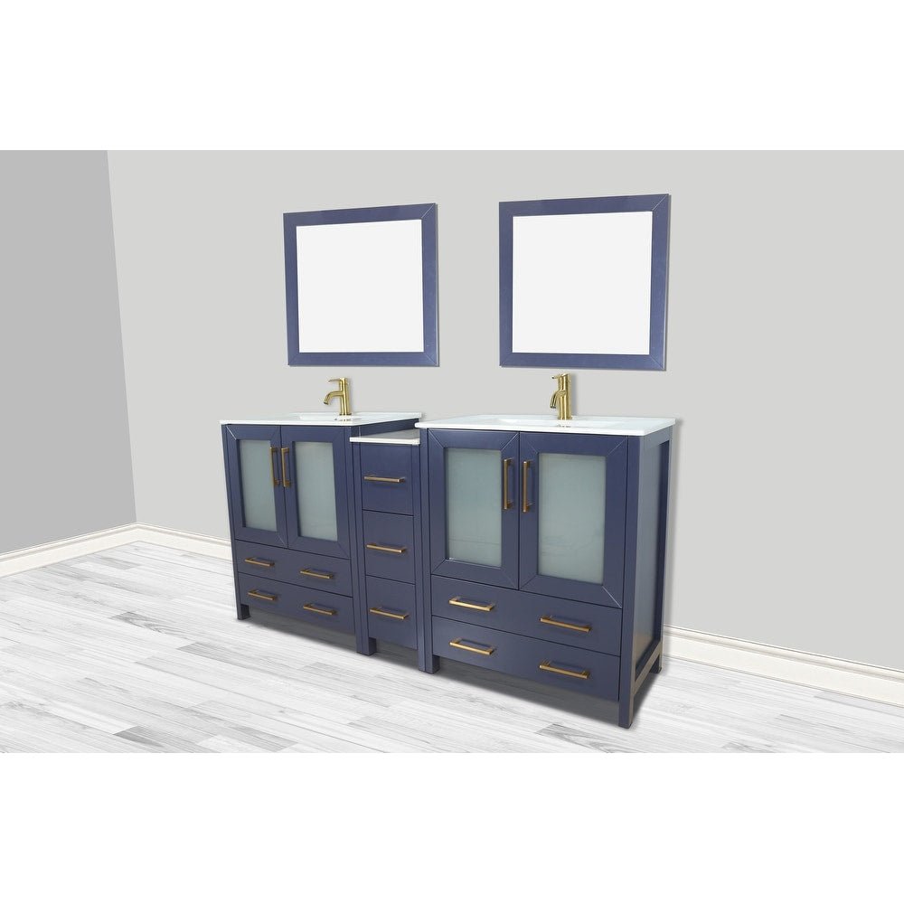 Brescia 72" Double Sink Modern Bathroom Vanity Set - HomeBeyond