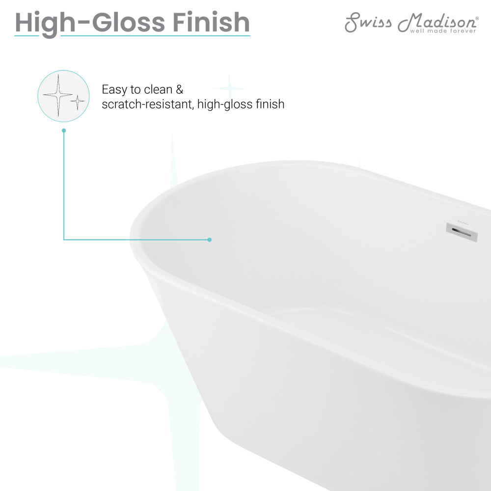 Claire 60" Freestanding Luxury Bathtub with ultimate comfort