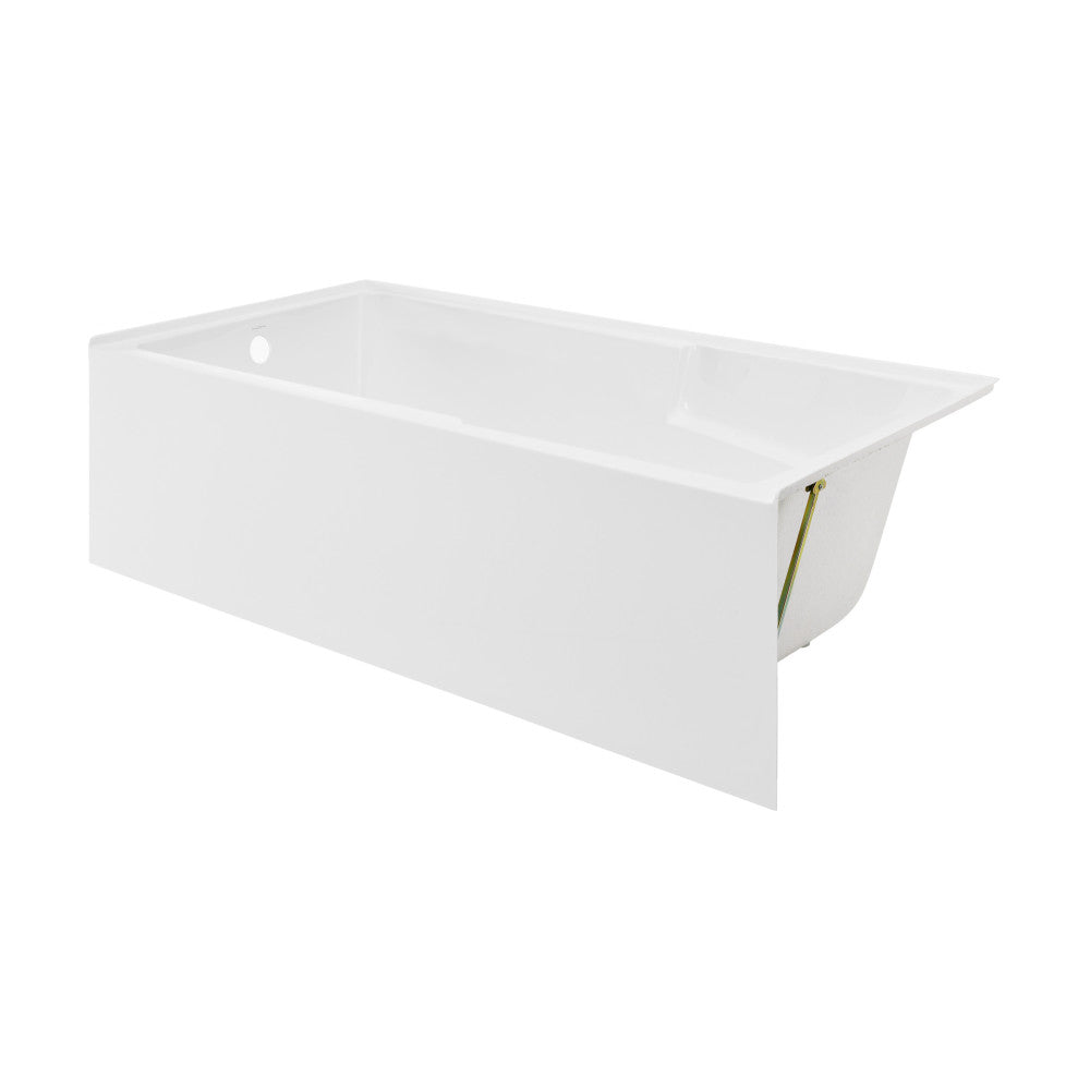 Voltaire 72" x 36" Left-Hand Drain Alcove Bathtub with Apron and Armrest Drain Alcove Bathtub Apron and Armrest