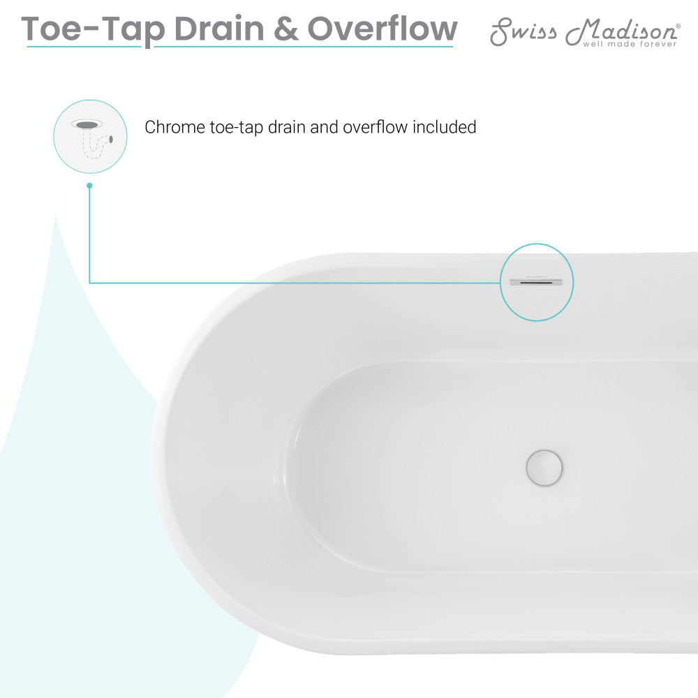 Claire 60" Freestanding Luxury Bathtub with ultimate comfort