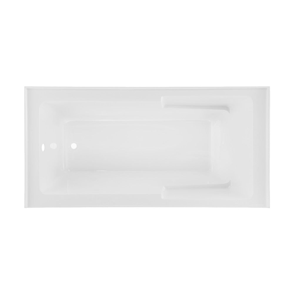 Voltaire 72" x 36" Left-Hand Drain Alcove Bathtub with Apron and Armrest Drain Alcove Bathtub Apron and Armrest
