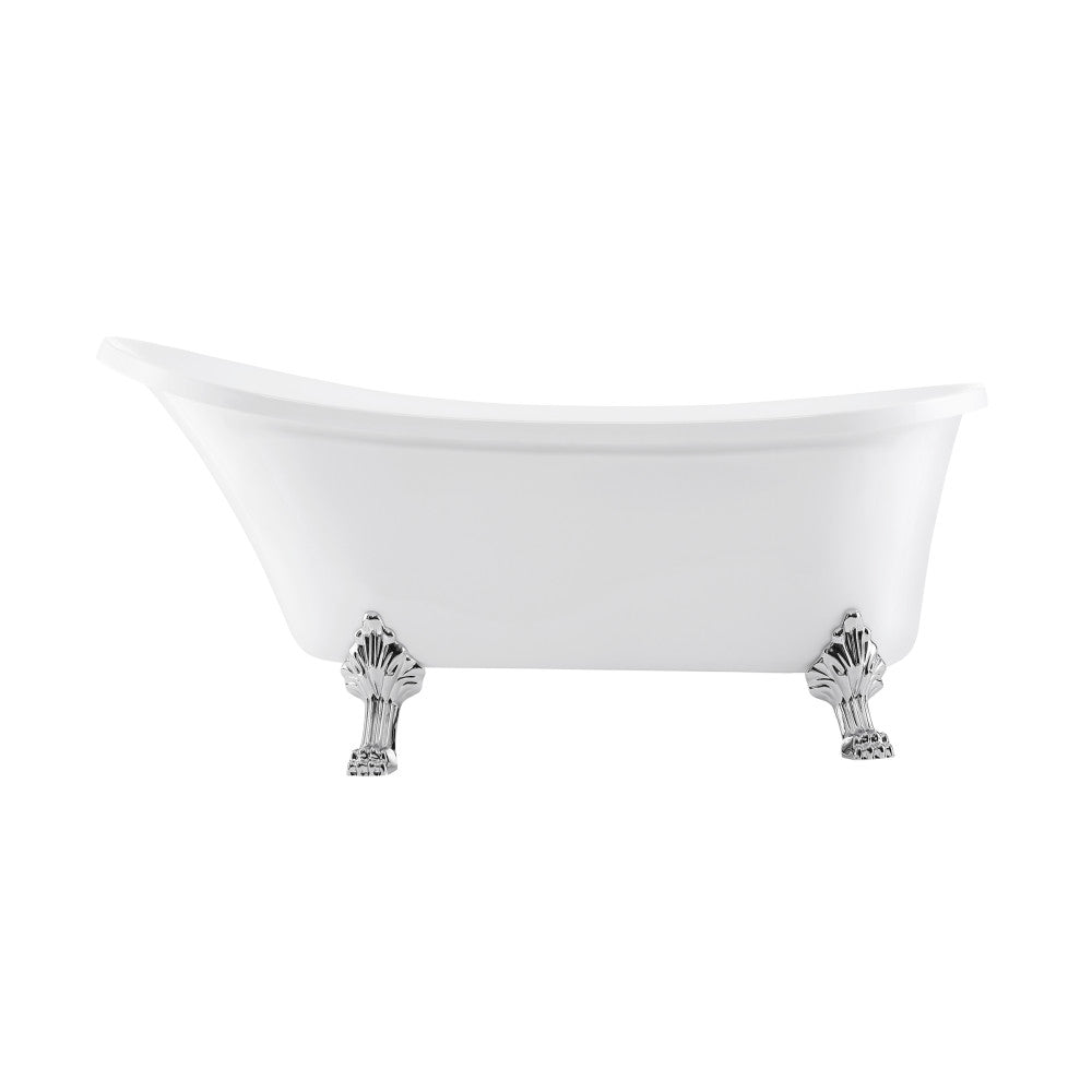 Cache Single Slipper, Clawfoot Soaking Acrylic Bathtub, Chrome Clawfoot Clawfoot Soaking Acrylic Freestanding Bathtub