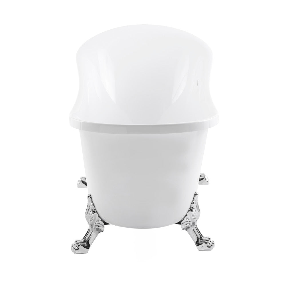 Cache Single Slipper, Clawfoot Soaking Acrylic Bathtub, Chrome Clawfoot Clawfoot Soaking Acrylic Freestanding Bathtub