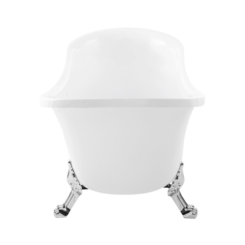 Cache Single Slipper, Clawfoot Soaking Acrylic Bathtub, Chrome Clawfoot Clawfoot Soaking Acrylic Freestanding Bathtub