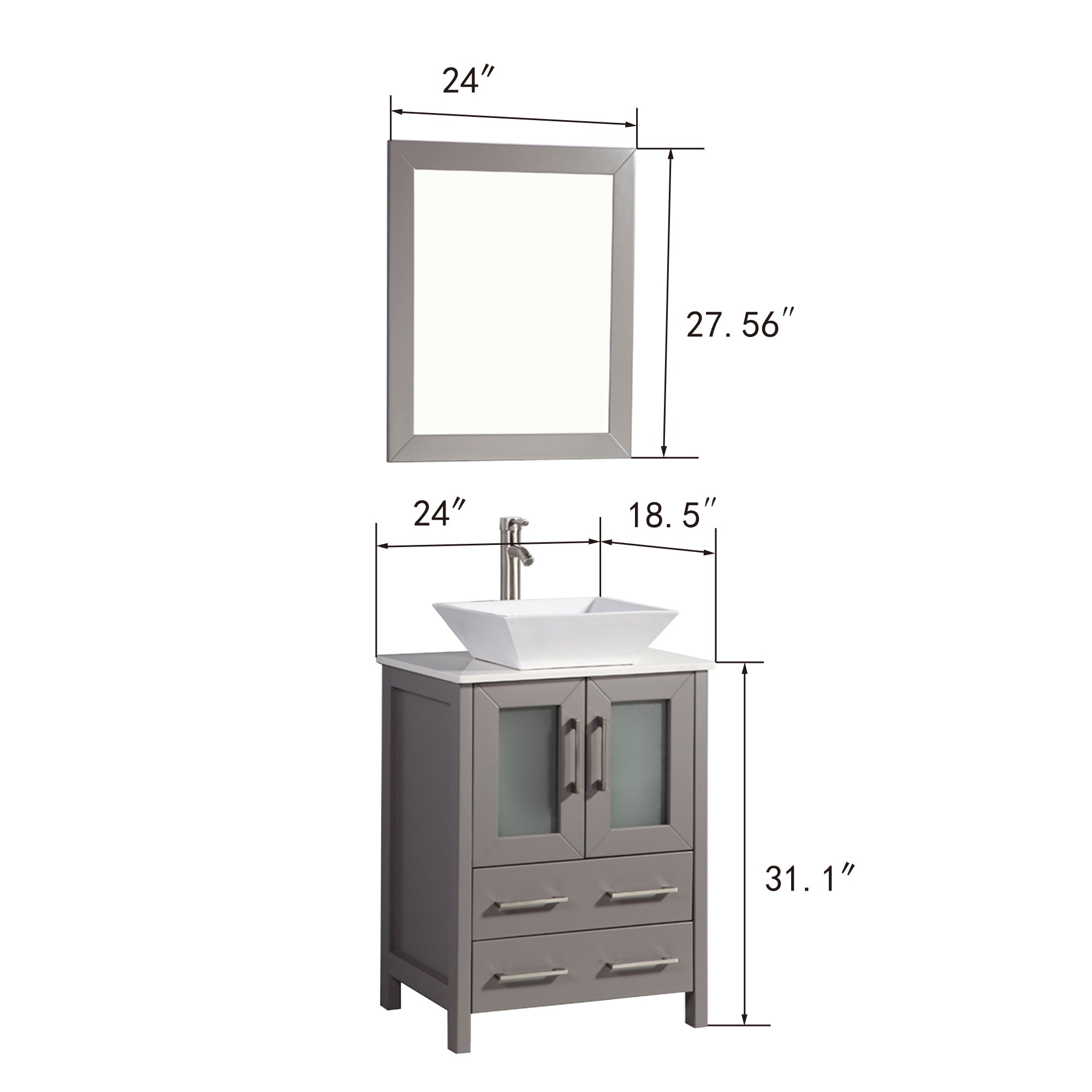 Ravenna 24" Single Sink Bathroom Vanity Combo Set - HomeBeyond