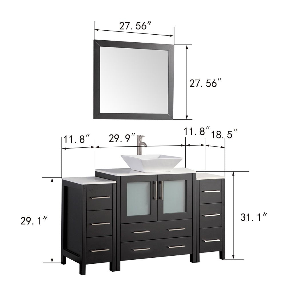 Ravenna 54" Single Sink Bathroom Vanity Combo Set - HomeBeyond