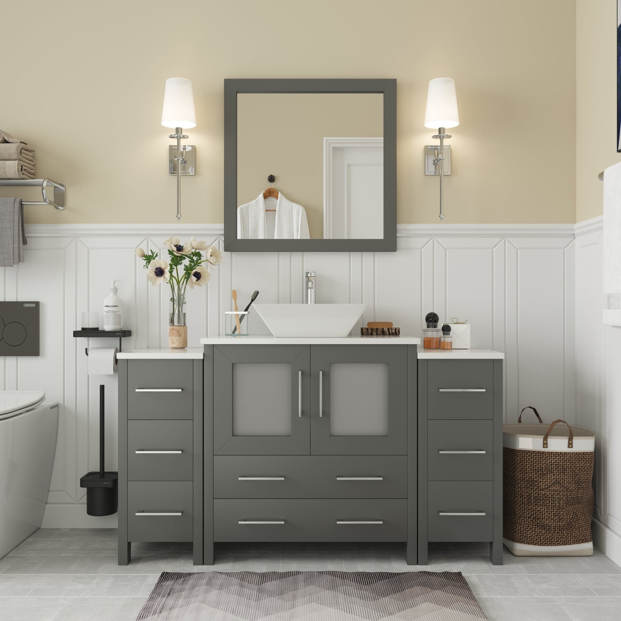 Ravenna 54" Single Sink Bathroom Vanity Combo Set - HomeBeyond
