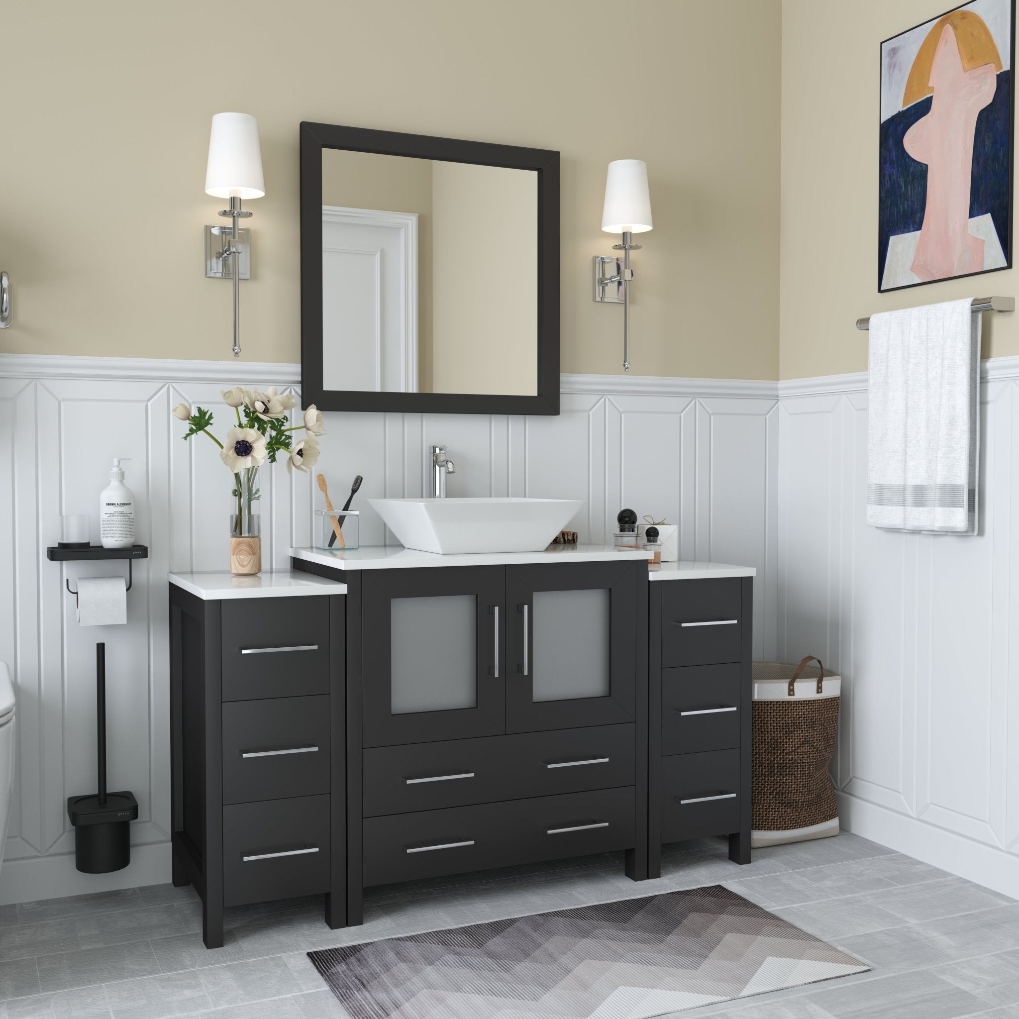 Ravenna 54" Single Sink Bathroom Vanity Combo Set - HomeBeyond