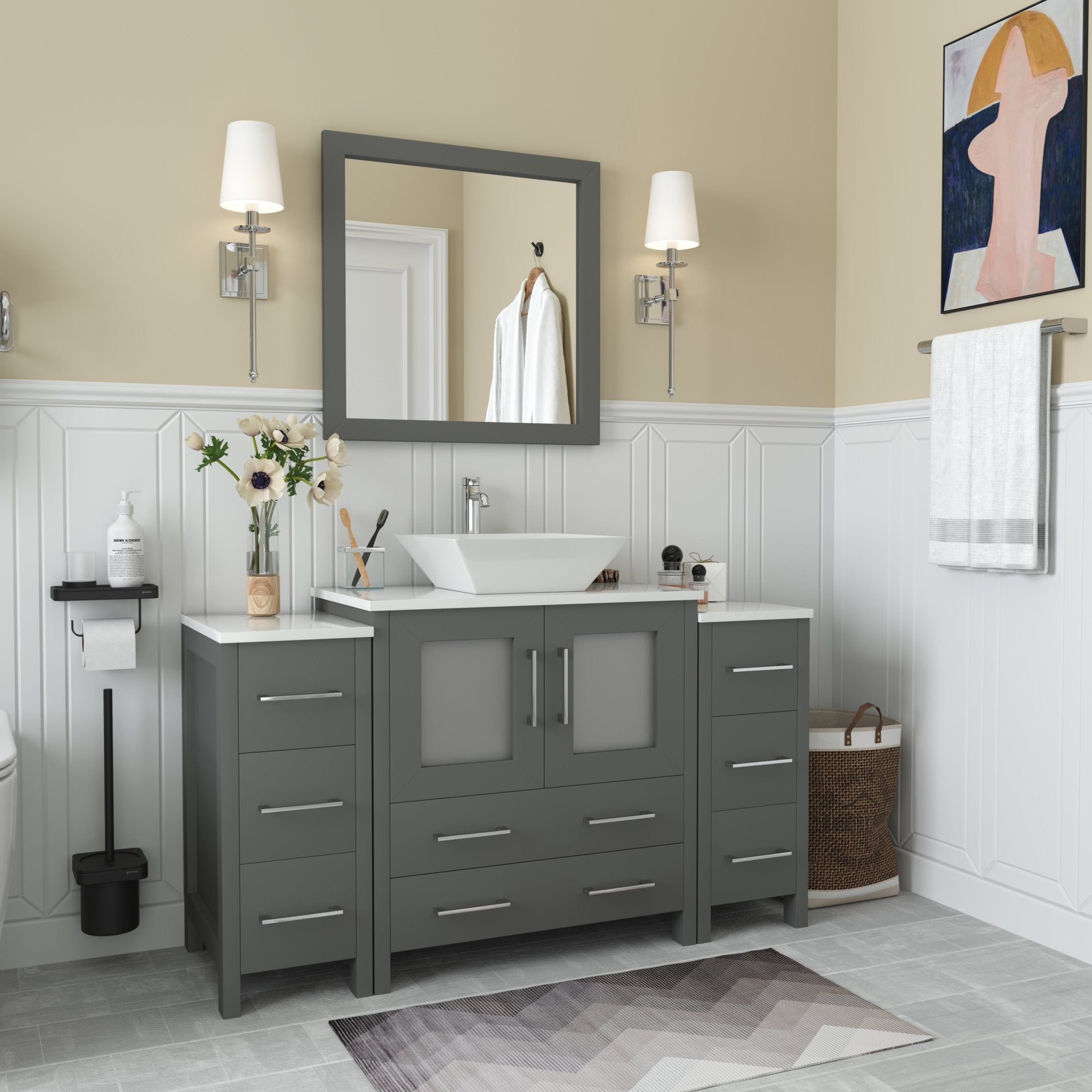 Ravenna 54" Single Sink Bathroom Vanity Combo Set - HomeBeyond