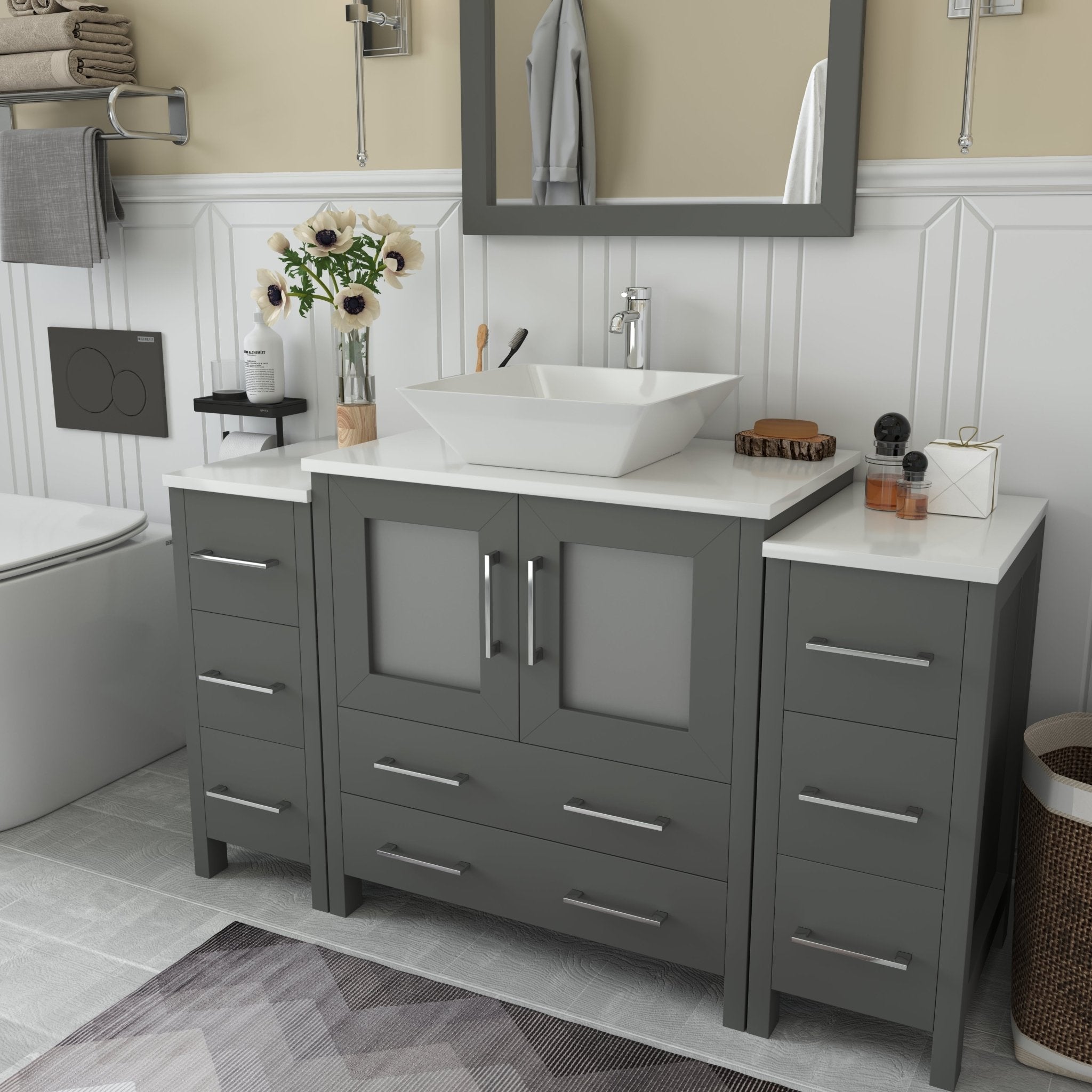 Ravenna 54" Single Sink Bathroom Vanity Combo Set - HomeBeyond