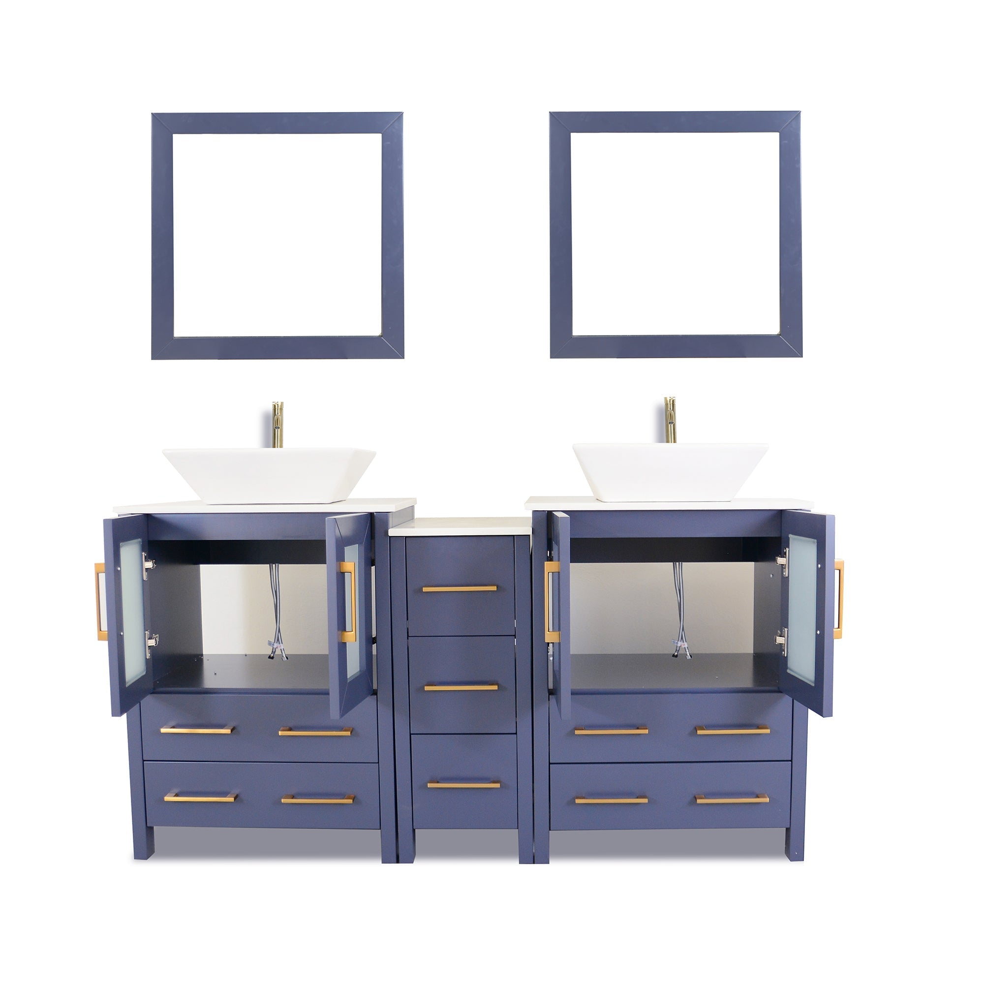 Ravenna 60" Double Sink Bathroom Vanity Combo Set - HomeBeyond