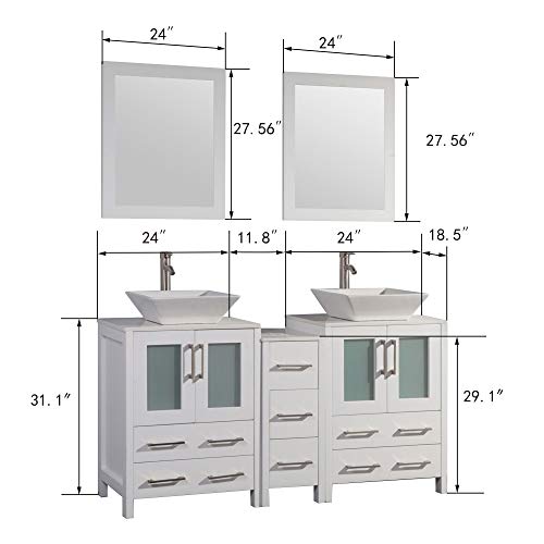 Ravenna 60" Double Sink Bathroom Vanity Combo Set - HomeBeyond