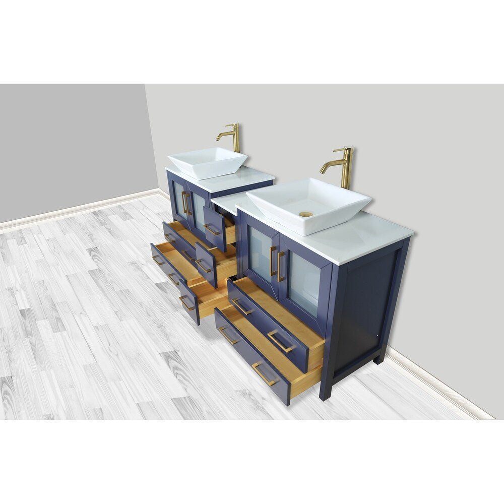 Ravenna 72" Double Sink Bathroom Vanity Combo Set - HomeBeyond