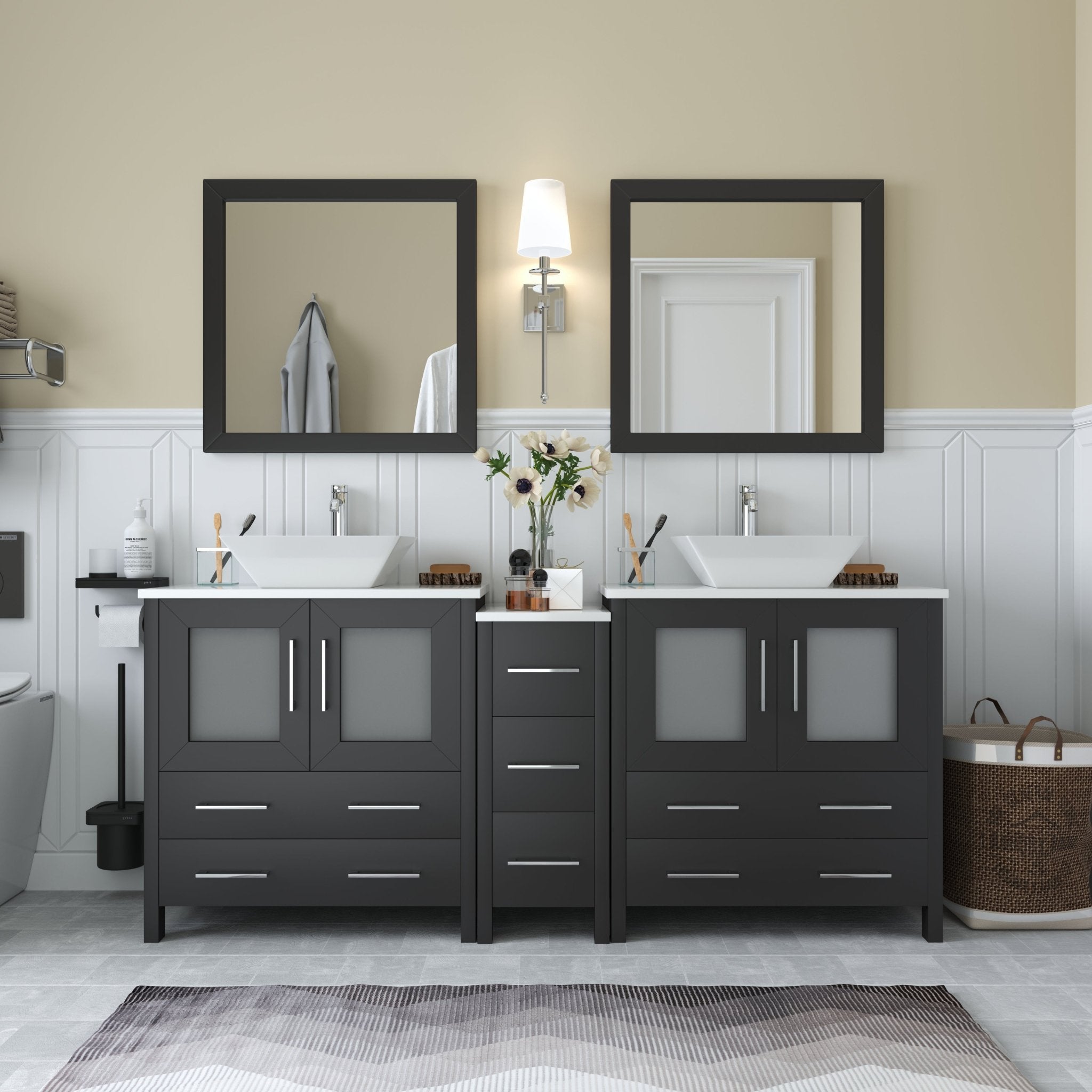 Ravenna 72" Double Sink Bathroom Vanity Combo Set - HomeBeyond