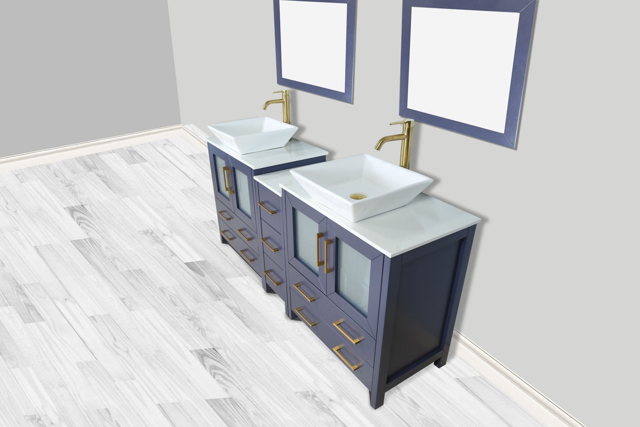 Ravenna 72" Double Sink Bathroom Vanity Combo Set - HomeBeyond