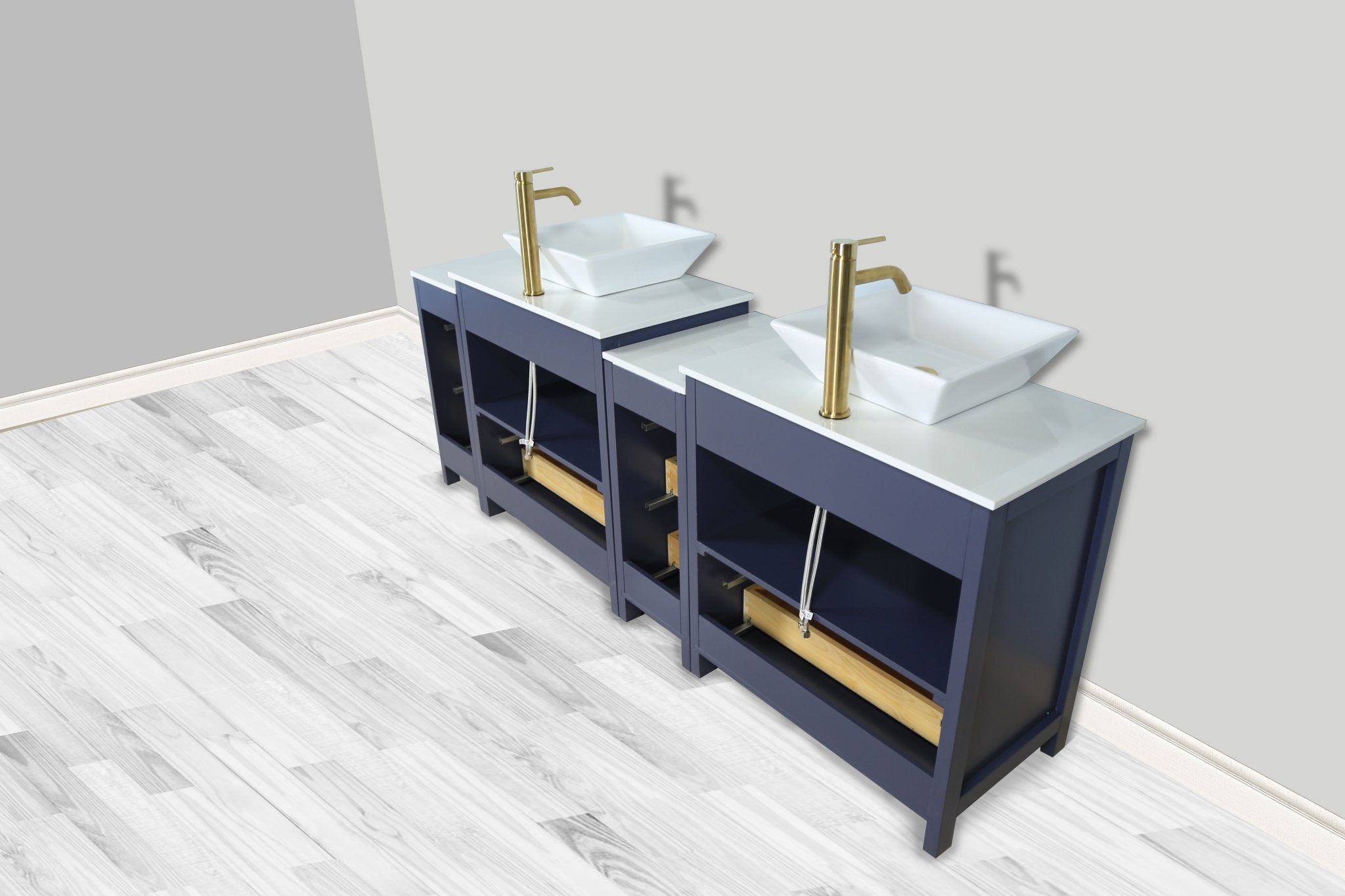 Ravenna 84" Double Sink Bathroom Vanity Combo Set - HomeBeyond