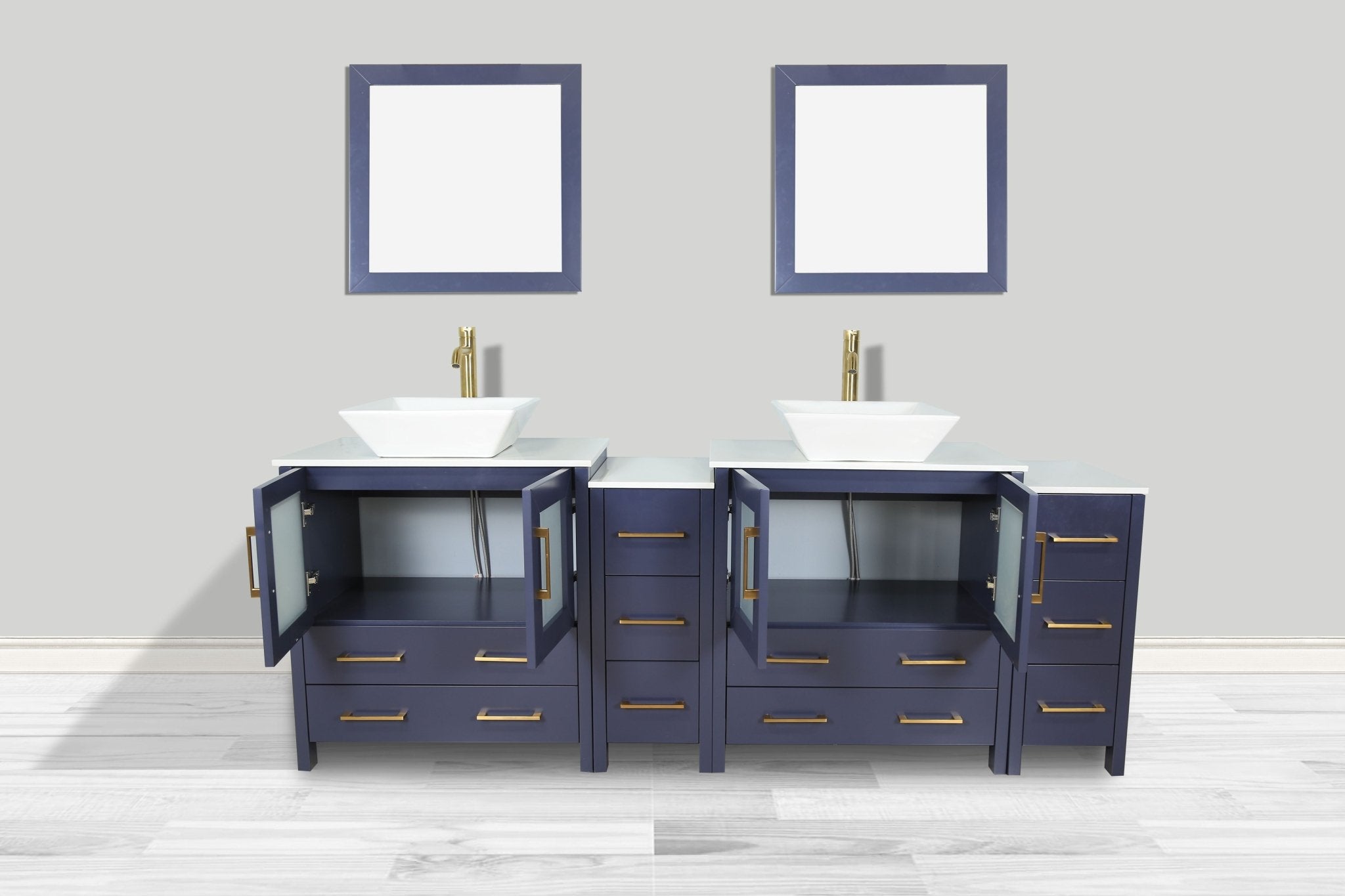 Ravenna 84" Double Sink Bathroom Vanity Combo Set - HomeBeyond