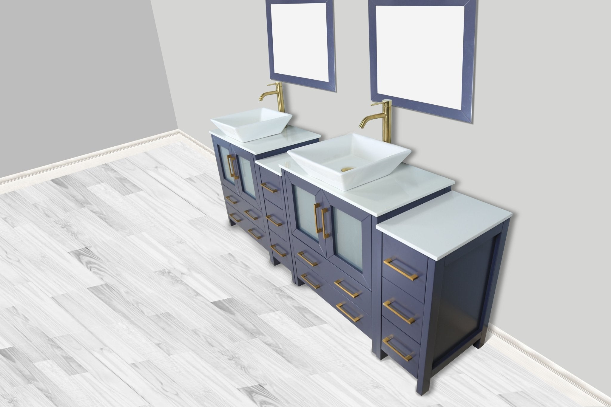 Ravenna 84" Double Sink Bathroom Vanity Combo Set - HomeBeyond
