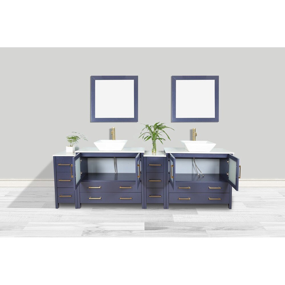 Ravenna 96" Double Sink Bathroom Vanity Combo Set - HomeBeyond