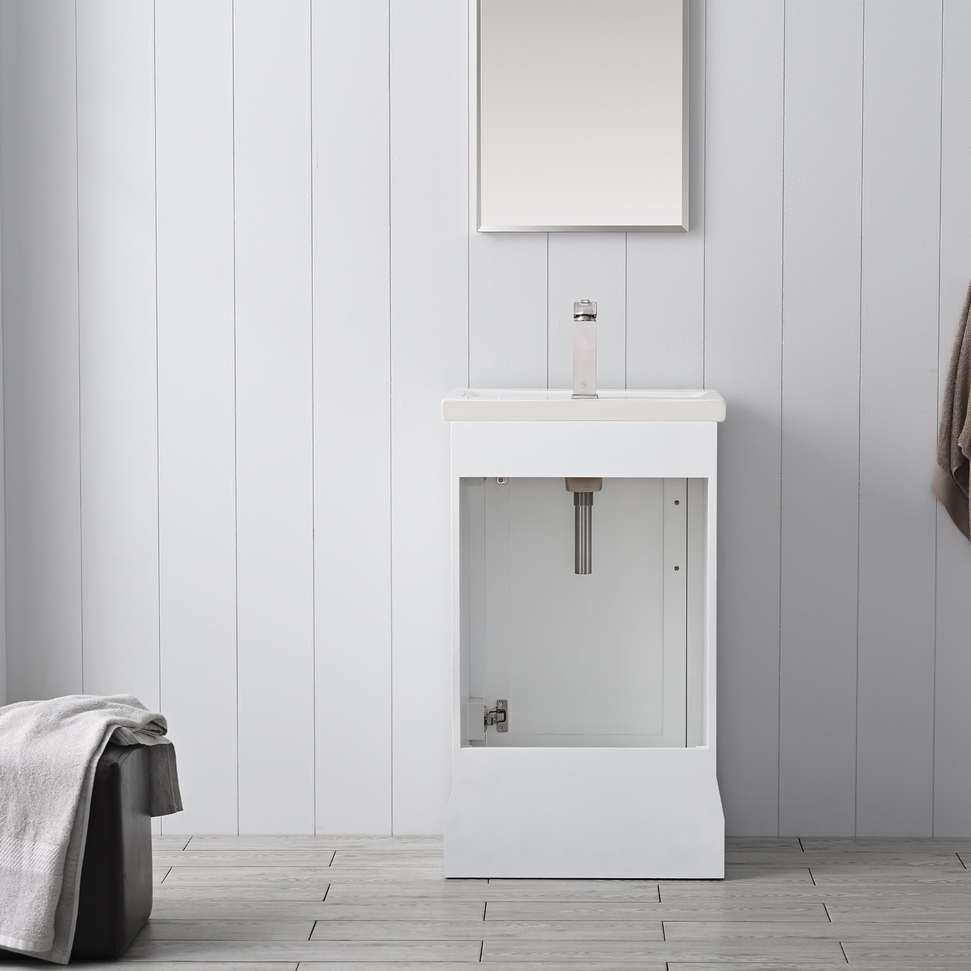 Vannes 20" Single Sink Bathroom Vanity in Silver Grey / White / Vintage Green - HomeBeyond