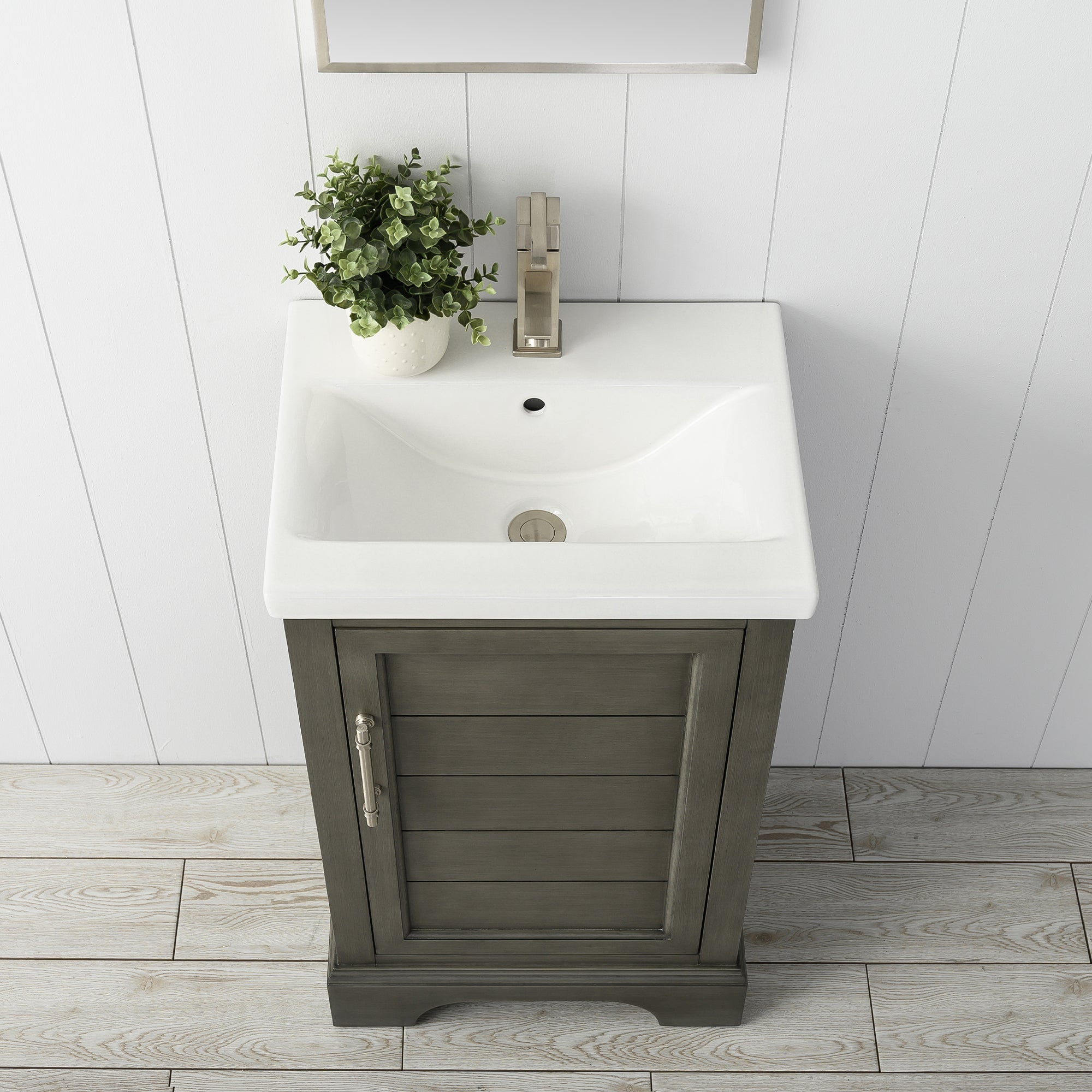 Vannes 20" Single Sink Bathroom Vanity in Silver Grey / White / Vintage Green - HomeBeyond