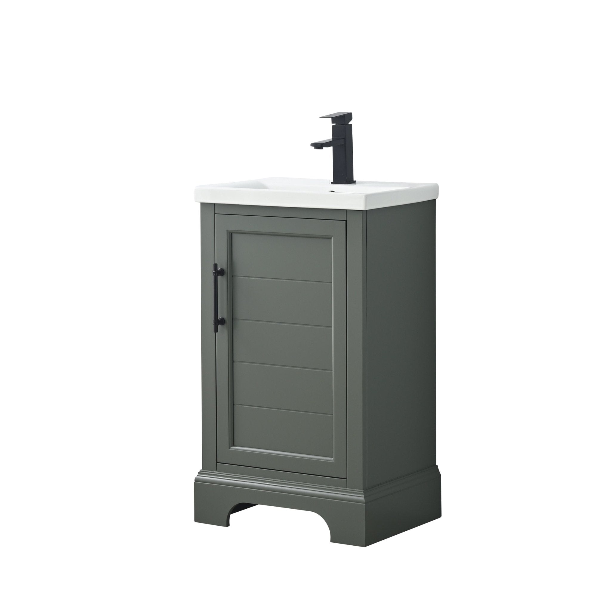 Vannes 20" Single Sink Bathroom Vanity in Silver Grey / White / Vintage Green - HomeBeyond
