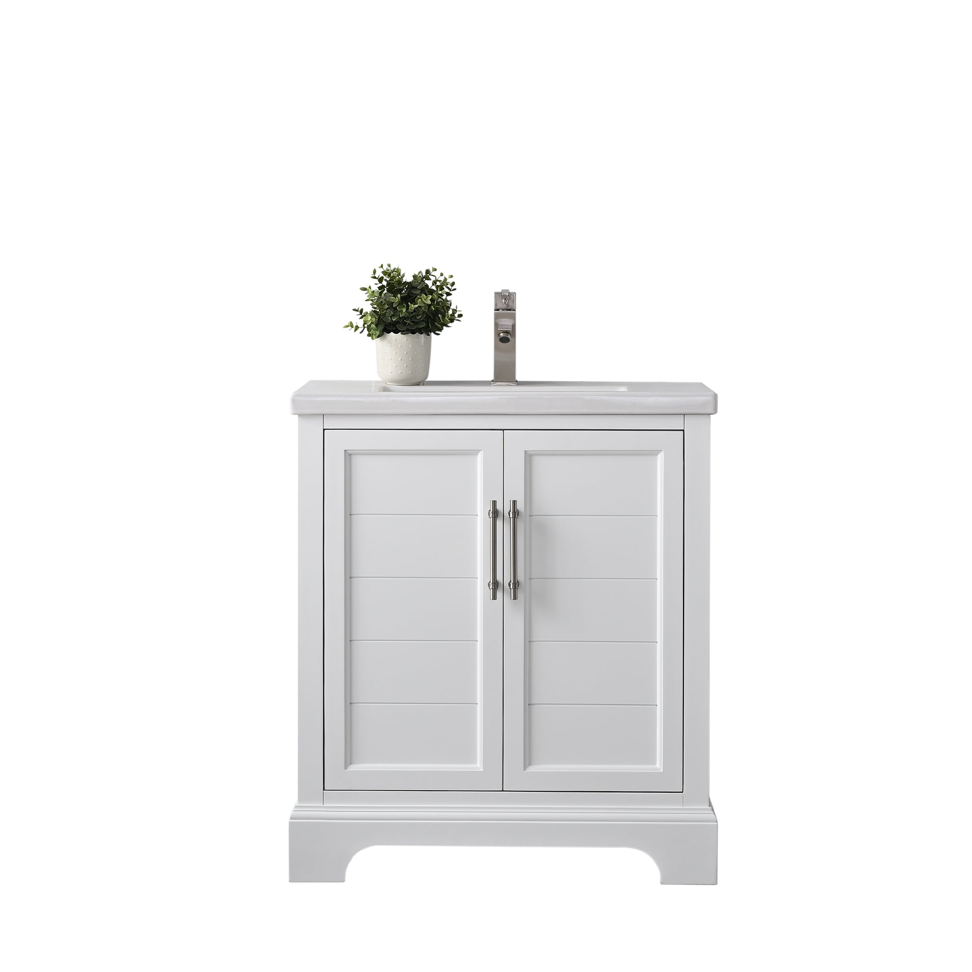 Vannes 30" Single Sink Bathroom Vanity in Silver Grey / White / Vintage Green - HomeBeyond