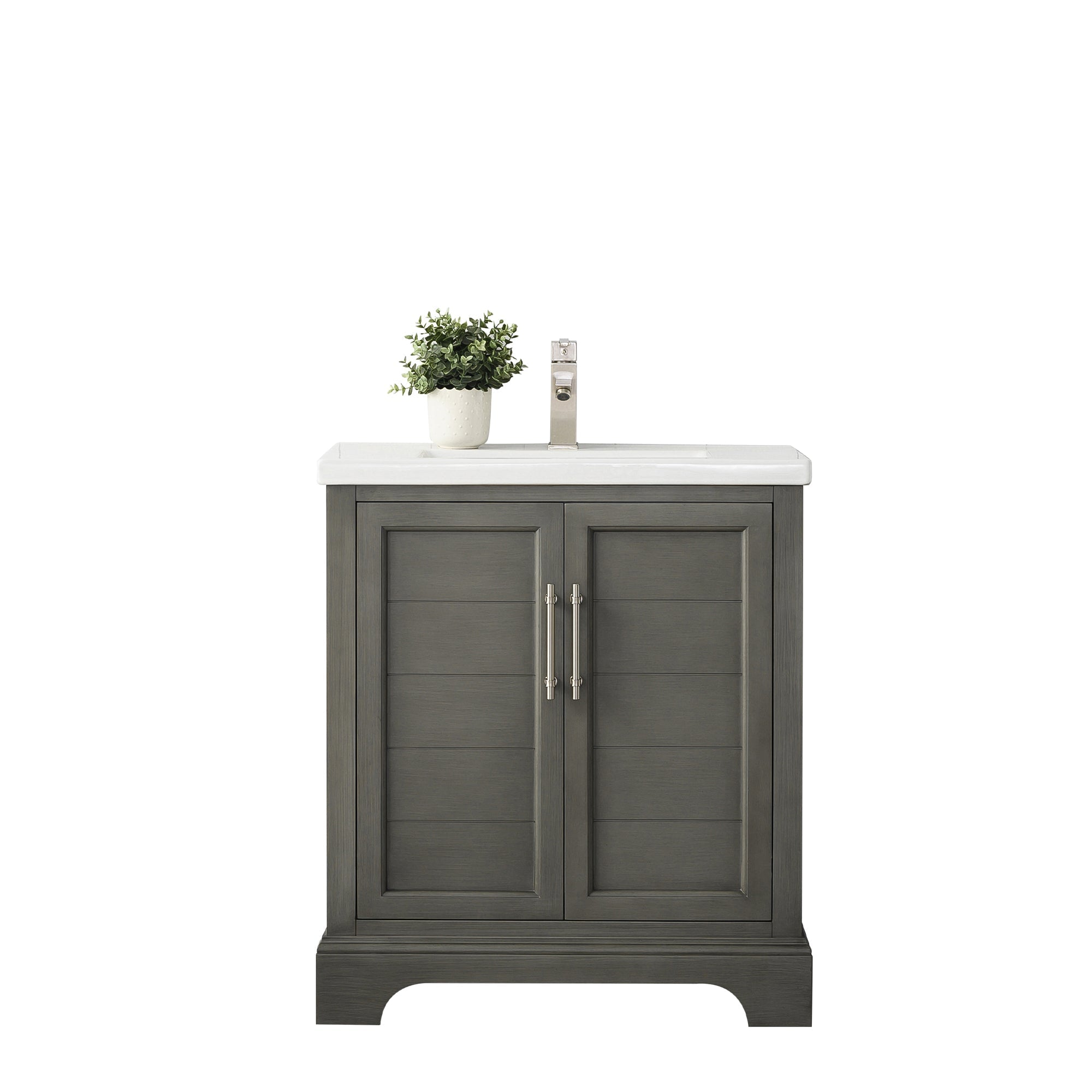 Vannes 30" Single Sink Bathroom Vanity in Silver Grey / White / Vintage Green - HomeBeyond