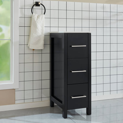 12&quot; Bathroom Cabinet 3 Drawer Side Storage Organizer - HomeBeyond