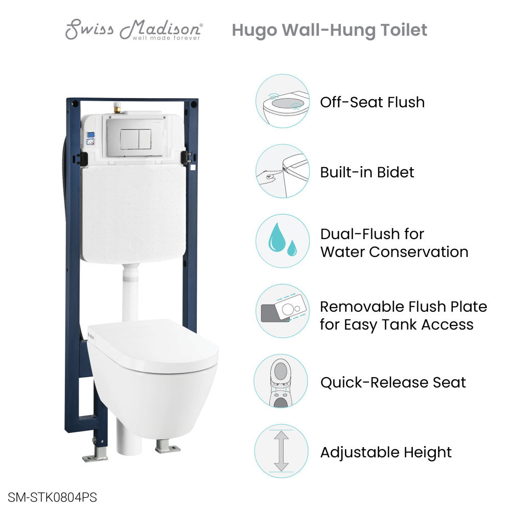 Hugo Smart Wall-Hung Toilet with Bidet Bundle