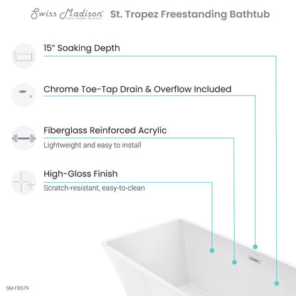 St. Tropez 67&quot; Freestanding Bathtub