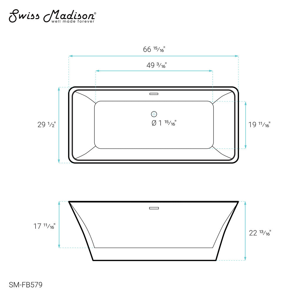 St. Tropez 67&quot; Freestanding Bathtub