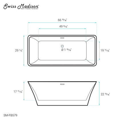 St. Tropez 67&quot; Freestanding Bathtub