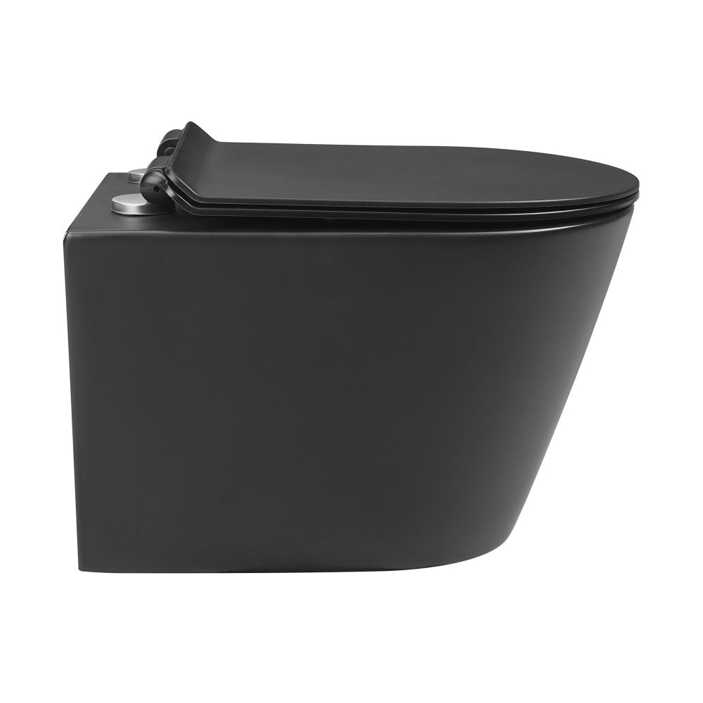 Calice Wall-Hung Round Toilet Bowl in Matte Black Toilet Matte Black